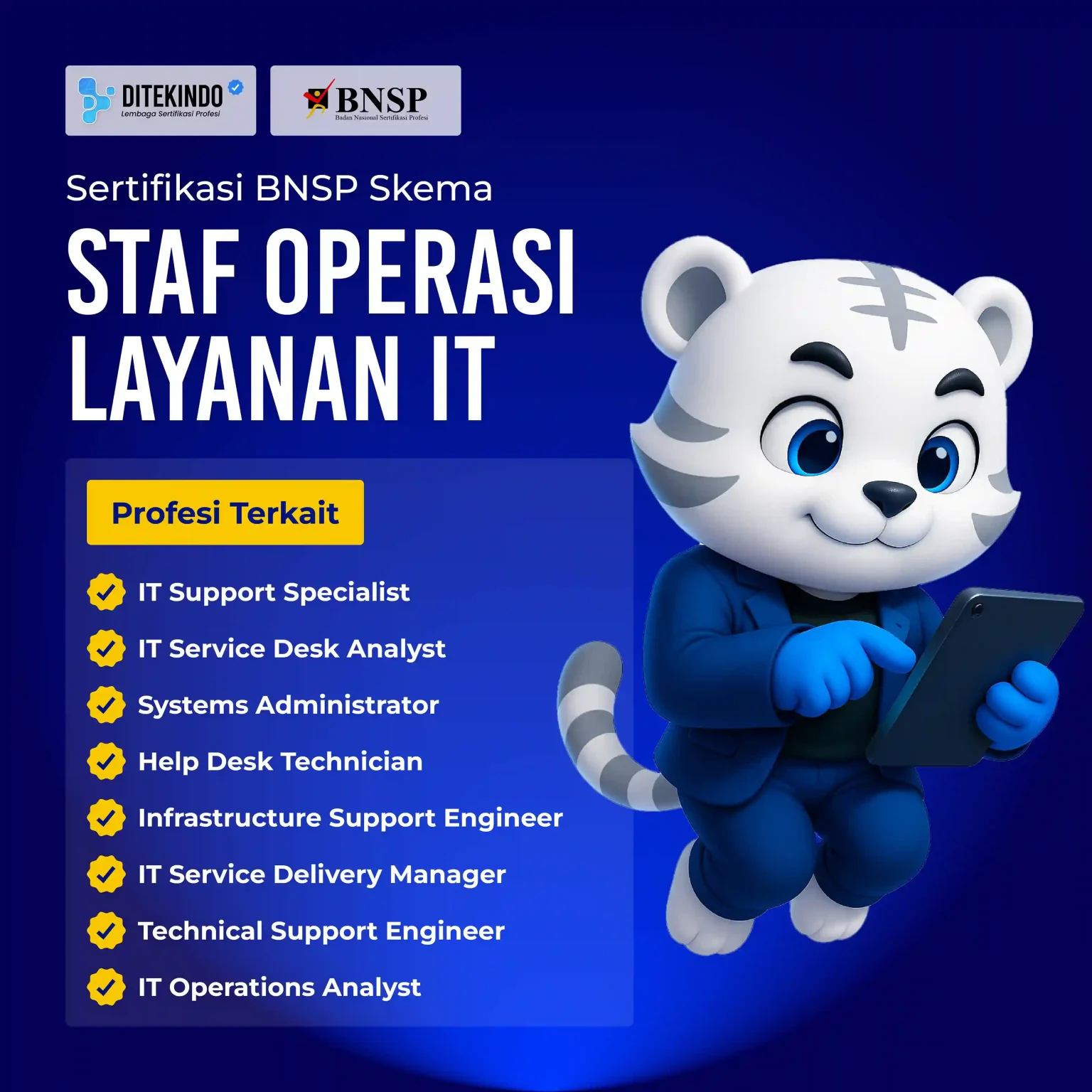 Sertifikasi BNSP Skema Staf Operasi Layanan IT
